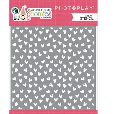 PhotoPlay Crafting With My Gnomies Stencil -  Hearts